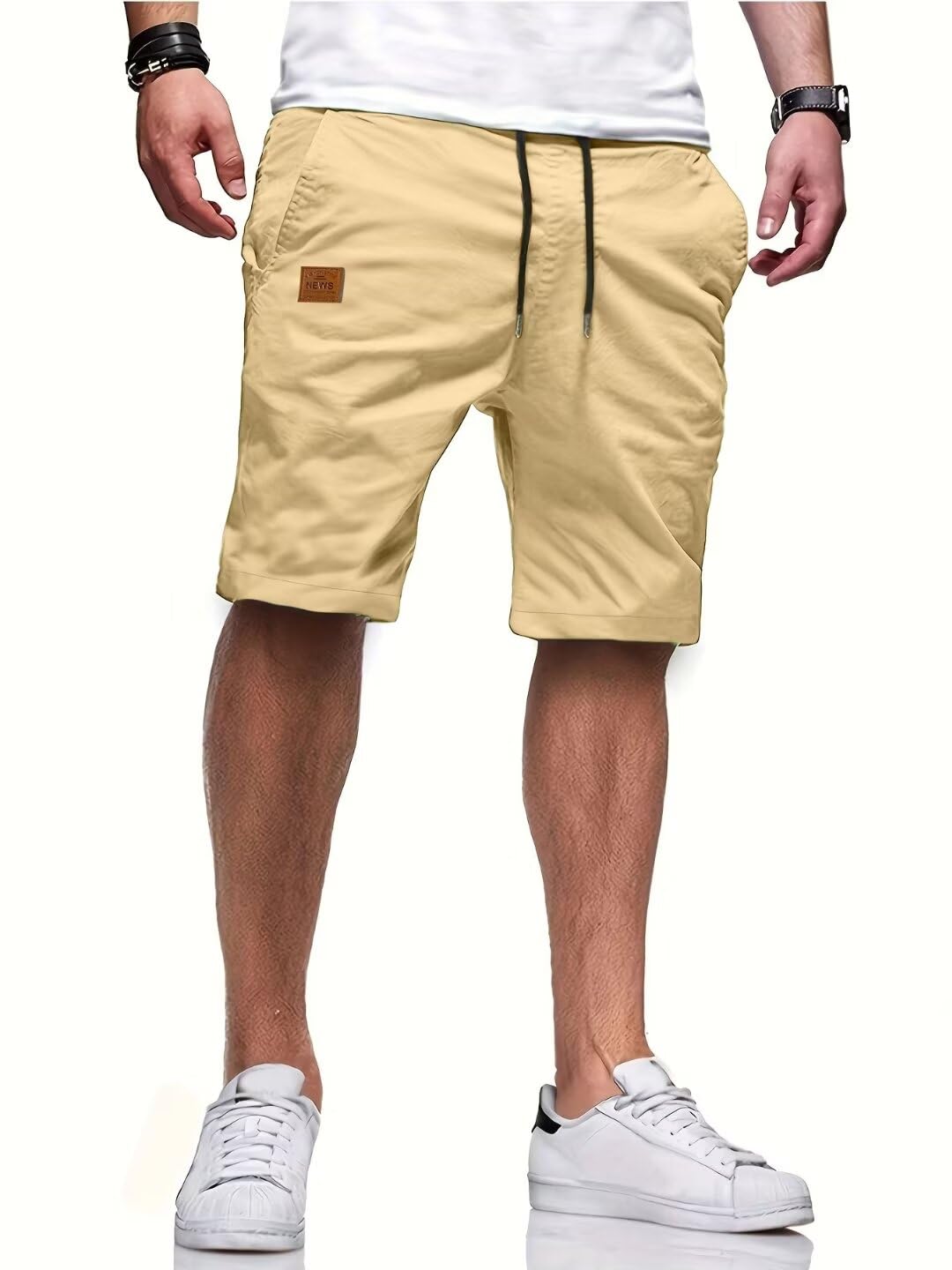 Tansozer Men's Summer Chino Shorts with Elasticated Waist