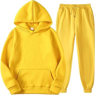 tuduoms Women's Track Suits 2 Piece Casual Solid Jogger Sports Pockets Sweatsuit Lounge Long Sleeve Hoodies and Sweatpant Set
