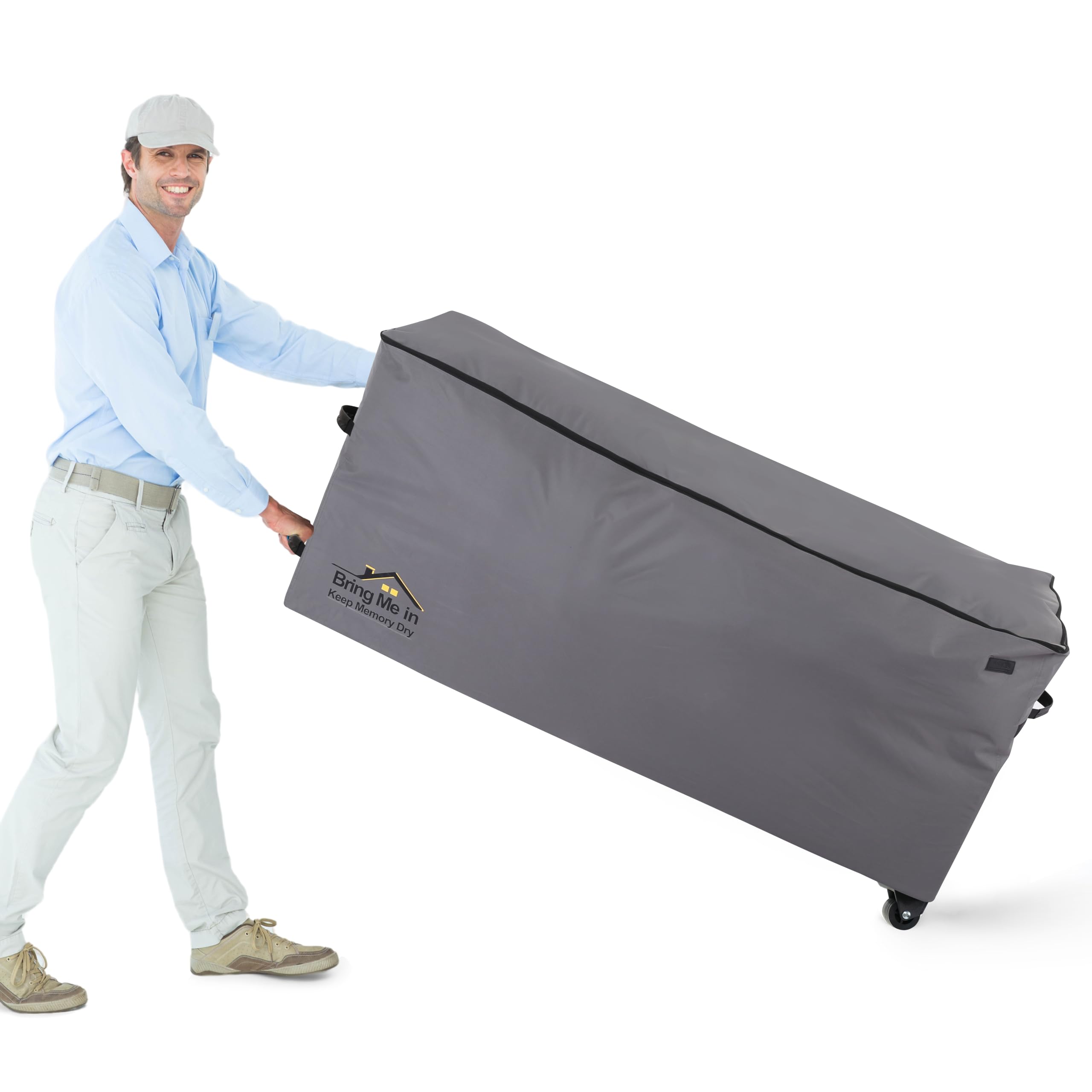 NettyPro Rolling Cushion Storage Bags with Wheel and Handle, Outdoor Patio Large