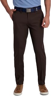 Haggar Cool Right Performance Men's Flex Stria Slim Fit Flat Front Pant