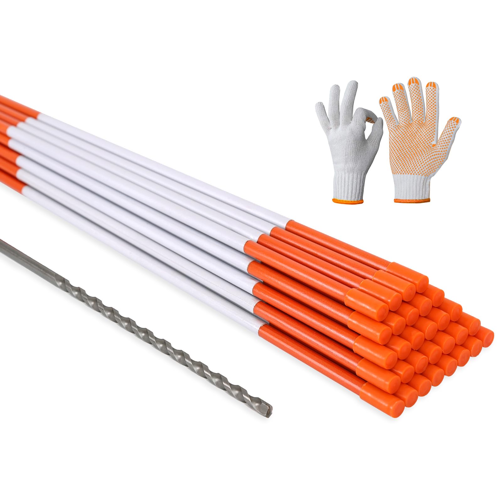 NANOPRETTY 30 Pack Reflective Driveway Markers 48 Inch Solid Snow Stakes | 5/16 