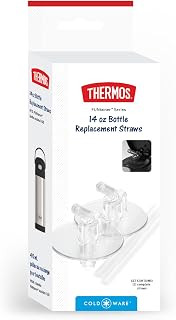 THERMOS FUNTAINER Replacement Straws for 14oz Bottle, 2 Pk | Replacement Straws for FUNTAINER 14oz Straw Bottles, Model F405