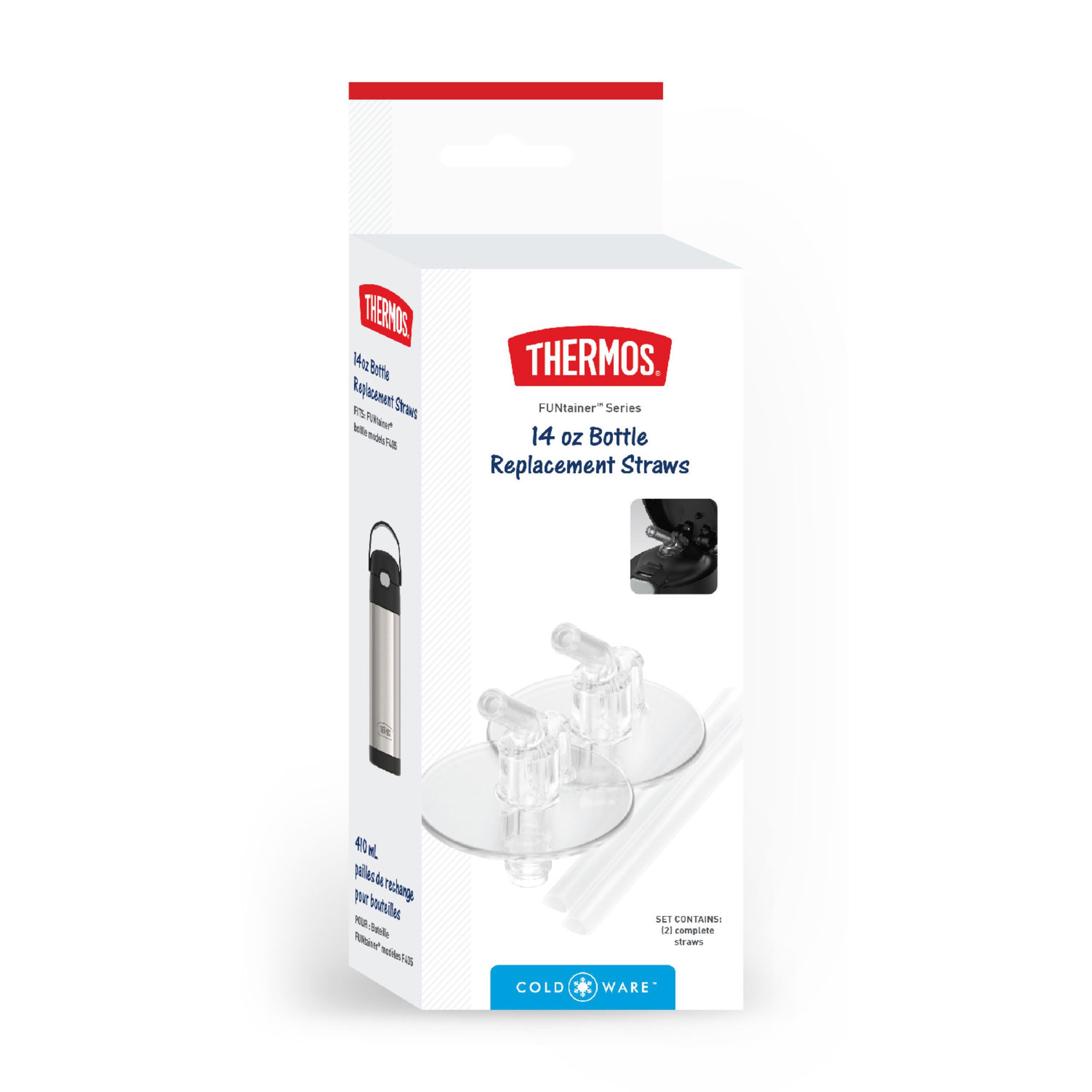 THERMOS FUNTAINER Replacement Straws for 14oz Bottle, 2 Pk | Replacement Straws 