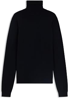 HUGO Men's San Thomas-M Merino Wool Turtleneck Pullover with Embroidered Logo