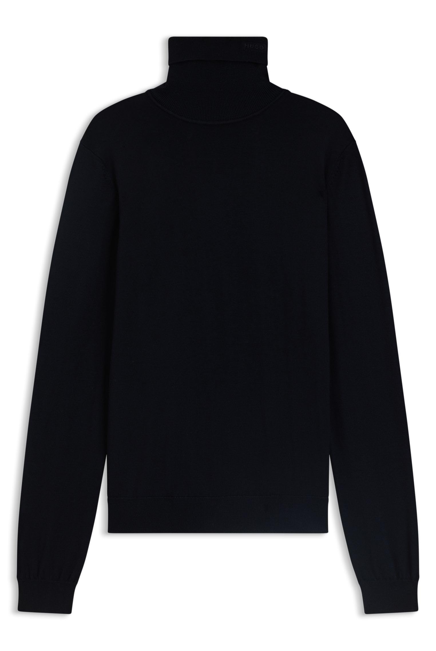 HUGO Men's San Thomas-M Merino Wool Turtleneck Pullover with Embroidered Logo