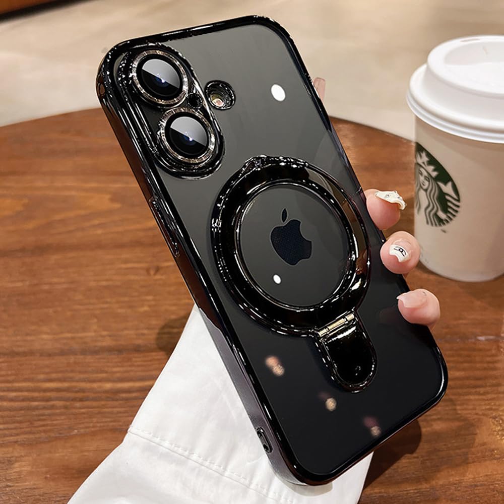 Magnetic Ring Case for iPhone 16 Case Kickstand Compatible with MagSafe Built-in