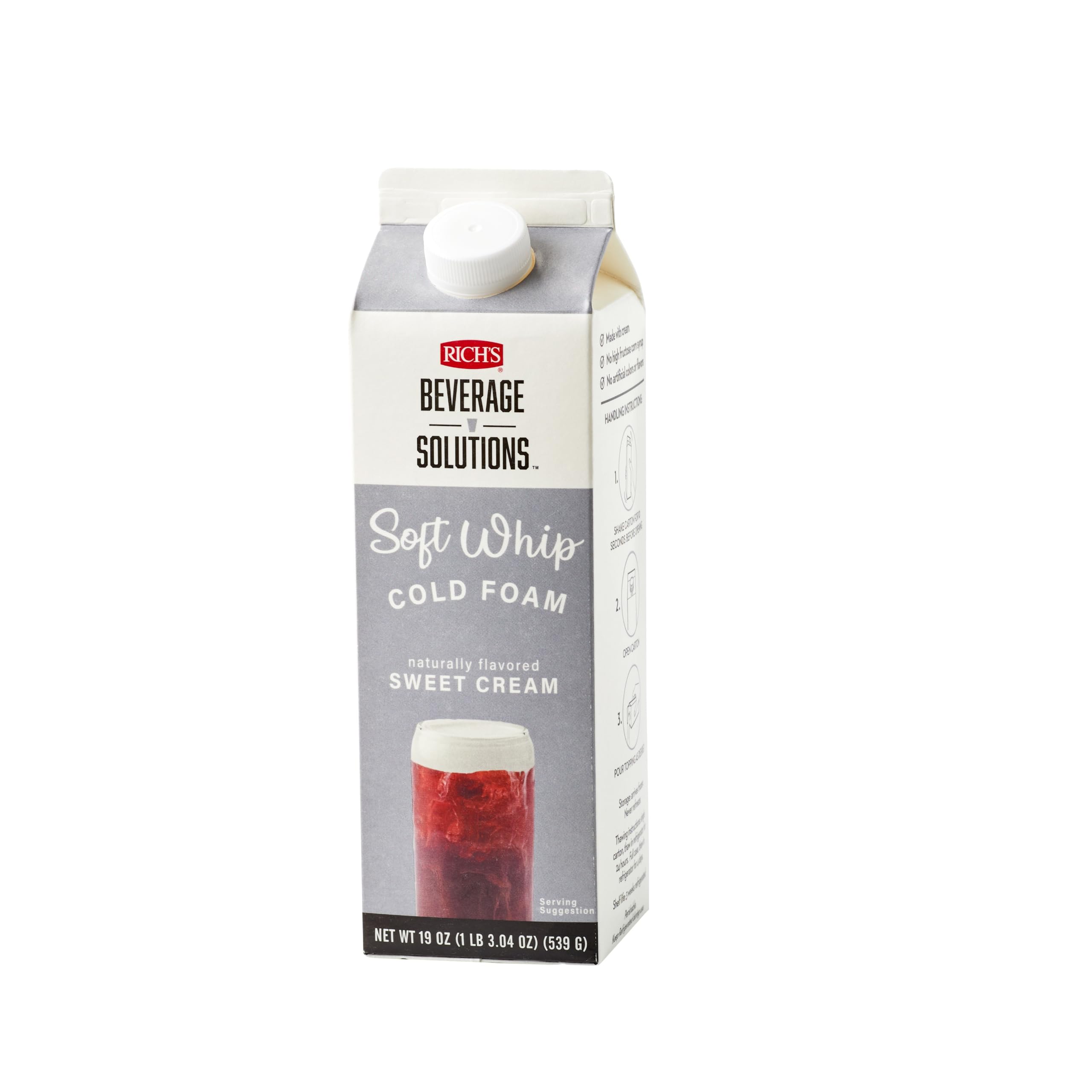 Rich's Sweet Cream Whipped Topping - Naturally Flavored, Soft Whip, Frozen, 12 P