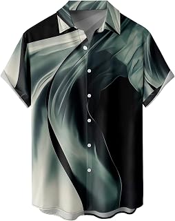 Tropical Shirts Button Down Holiday Casual Hawaiian Short Sleeve Men Loose Beach Shirts