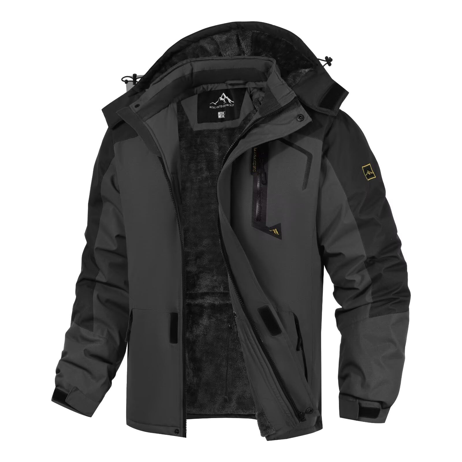 Herren Wasserdichte Jacke mit Abnehmbarer Kapuze