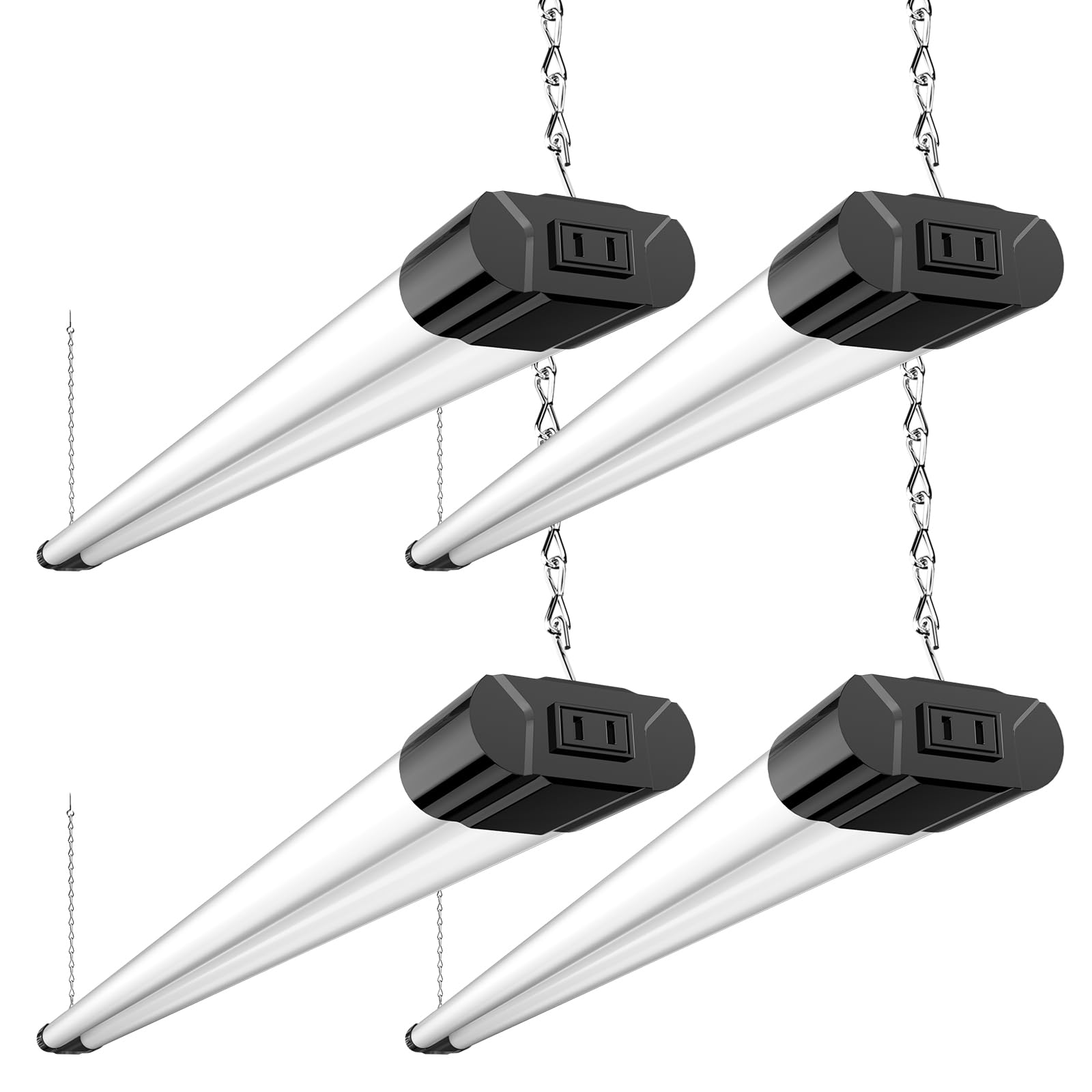BBOUNDER 4Pack 4FT LED Shop Light, 65000K, 40W=250W, Linkable for Garage | 4400L