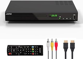LP-100 Blu-ray Disc Player, HD 1080P Players with USB Input, HDMI/AV/Coaxial Output for TV, Supports All DVDs and Region A / 1 Blue Ray Disc, Built-in PAL NTSC System, Includes HDMI and AV Cable