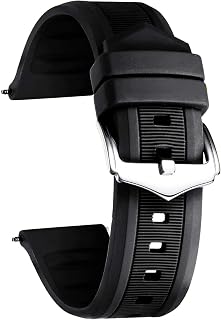 BINLUN Silicone Watch Band, 12mm-28mm Watch Straps, Sizes Available For Men & Women, Durable Replacement Rubber Watch Straps 7 Colors Available (White/Red/Black/Blue/Orange/Gray/Green)