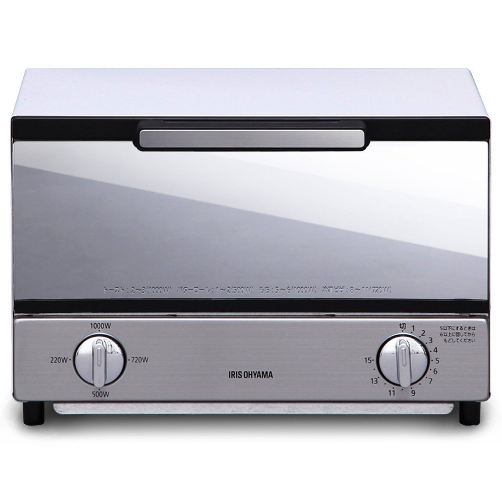 Iris Ohyama (IRIS OHYAMA) Toaster Oven, Mirror-style, Horizontal Type, 2-slice, 