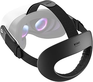 KIWI design K4 Flex Comfort Lite Head Strap, Larger Snug-Fit TPU Headrest | Adjustable Strap without Battery for Quest 3/3S, Flat-Back Design for Lying-Down Use, Soft PU Foam Padding Reduces Pressure