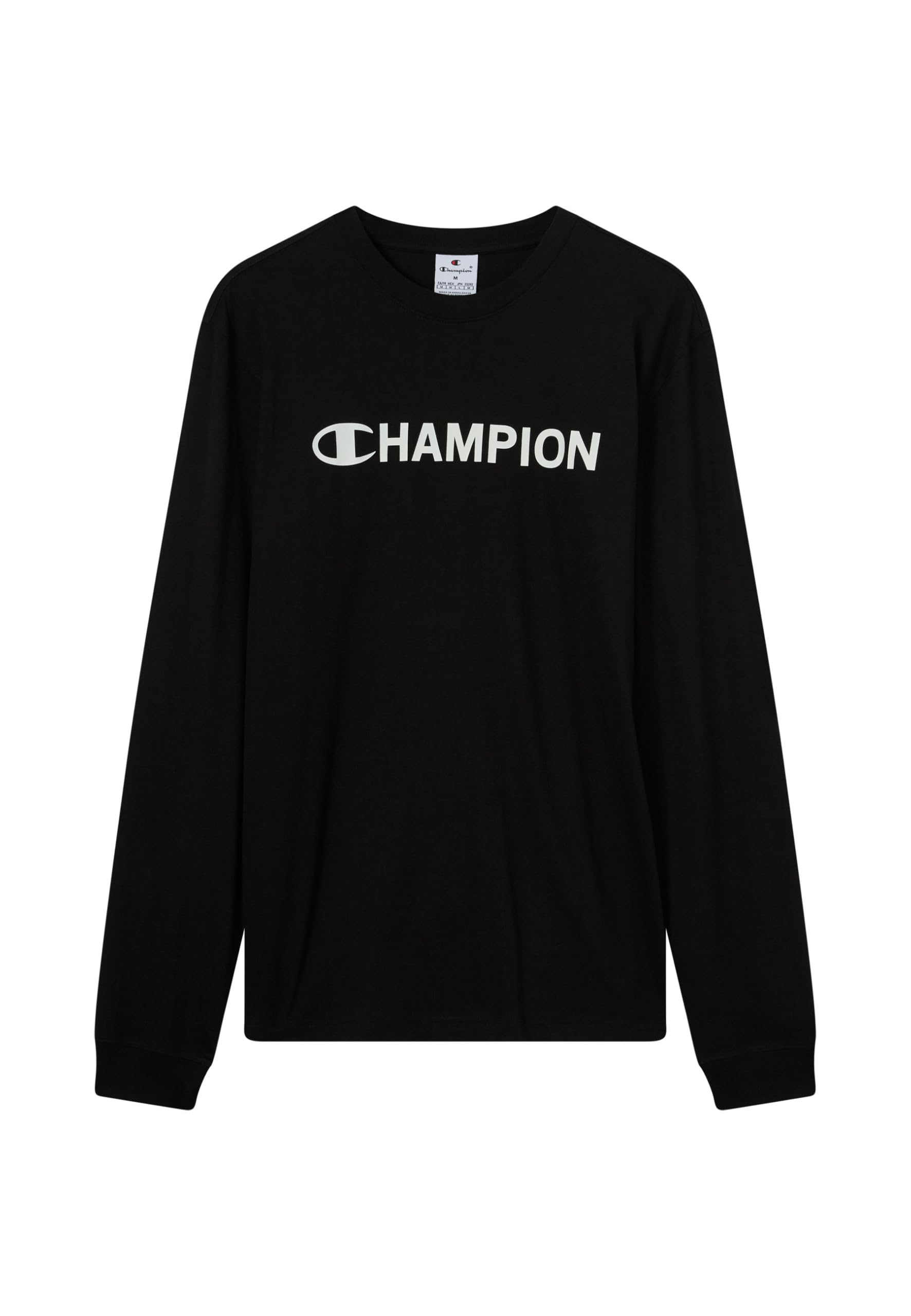 Champion Legacy T-Shirt à Manches Longues pour Homme, Motif Graphique, S, Noir, 
