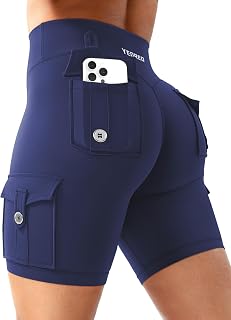 YEOREO CoreFlex Women Workout Cargo Shorts 8"