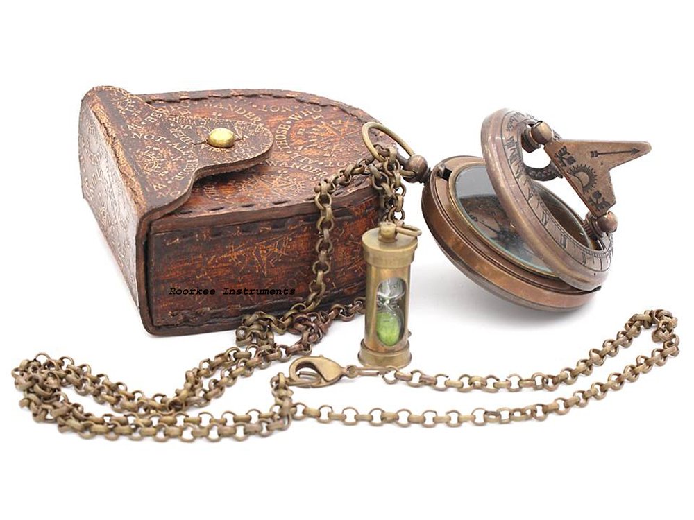 RII Nautical Vintage Directional Magnetic Necklace Compass with Famous Scripture