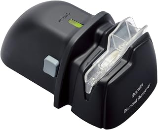 Kyocera DS-38 Knife Sharpener, Electric Diamond Sharpener, Diamond Sharpener, 4 AA Batteries, Sold Separately, Ceramic, For Both Metal Knives