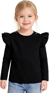 Toddler Baby Girls Solid Color Ruffle T Shirt