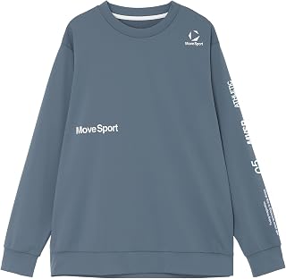 Move Sports S.F.TECH Men's Long Sleeve Shirt, Descente, Long Tee, Sweat Absorbent, Stretchy, Lightweight, Easy to Move, Running
