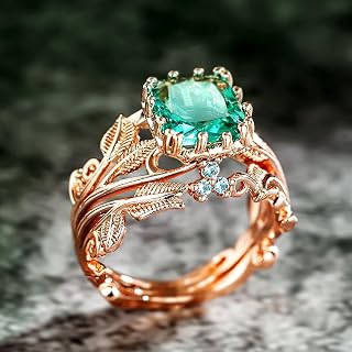 Rose Gold Leaf Shape Engagement Rings for Women Brilliant Cubic Zirconia Wedding Band Jewelry