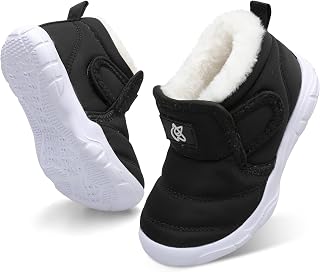 JIASUQI Baby Boys Girls Winter Warm Fluffy Snow Boots with Faux Fur Lining