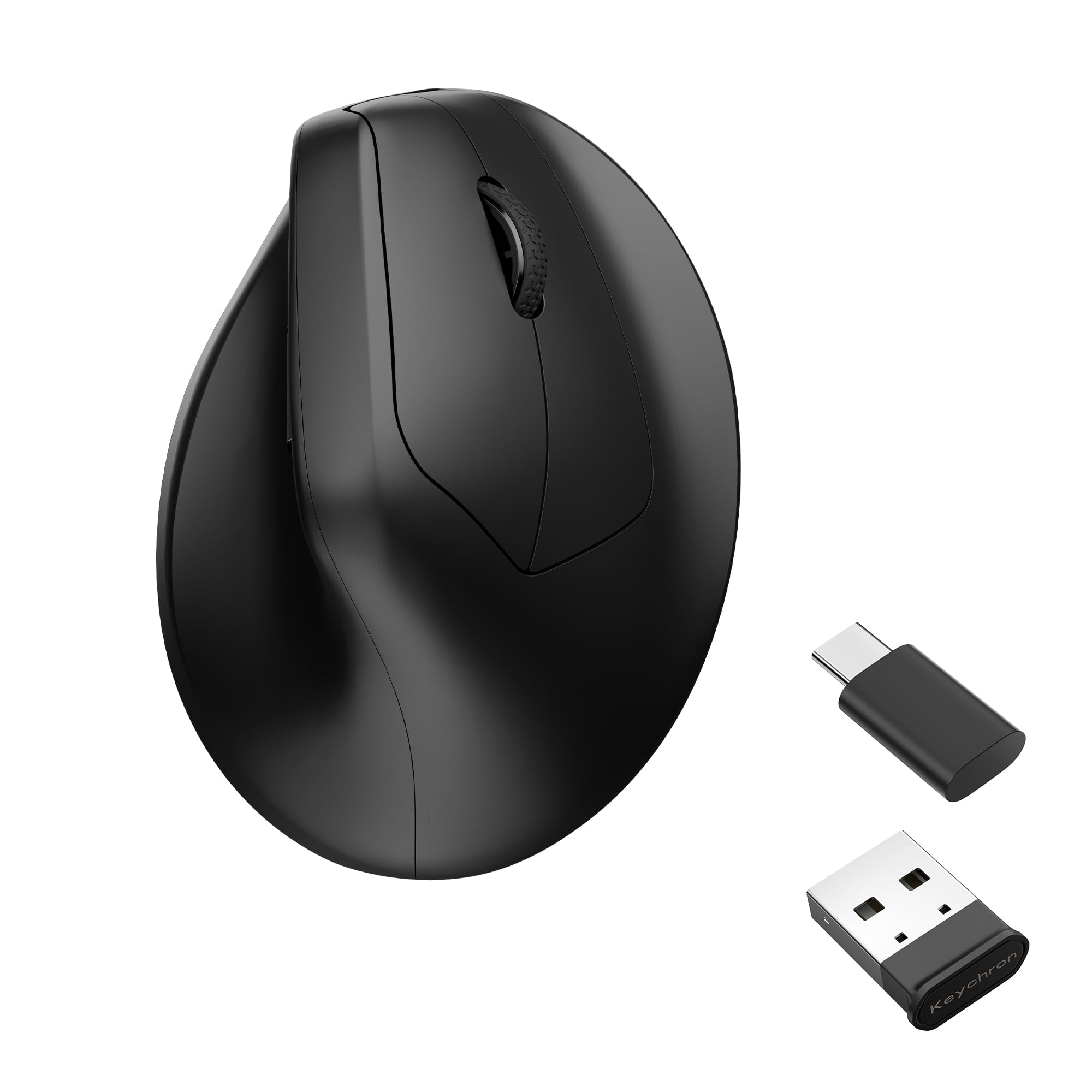 Keychron M5 1000Hz Silent Wireless Ergonomic Mouse, Bluetooth/2.4 GHz/Wired Opti