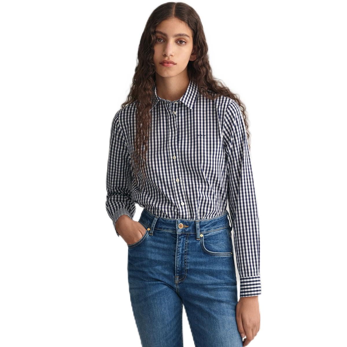 GANT Reg Poplin Gingham Women's Elegant Shirt
