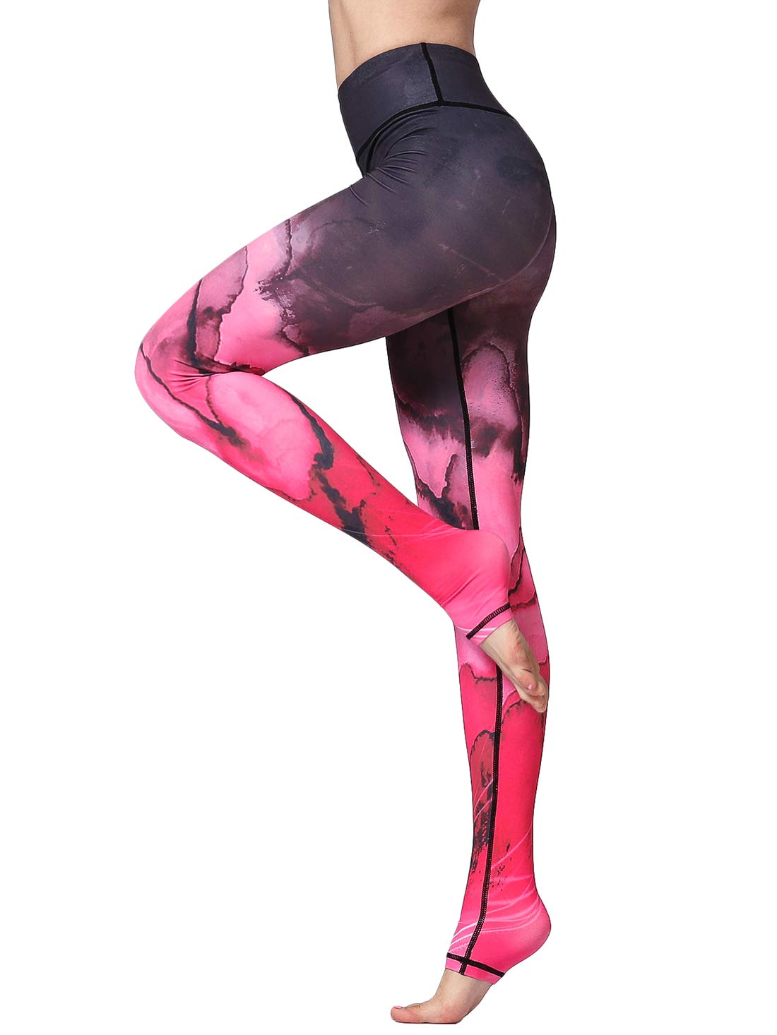 Women Sports Leggings Elastic Floral Print Women's Running Trousers High Waist L