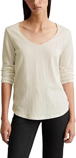 Marc OPolo Denim Women's Long-Sleeved T-Shirt in Organic Cotton with V Neck