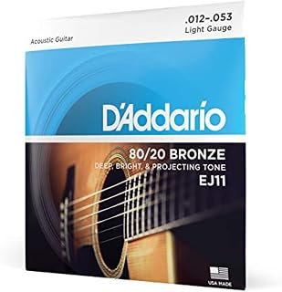 D'Addario EJ11 80/20 Bronze Acoustic Guitars Strings - Light 12-53