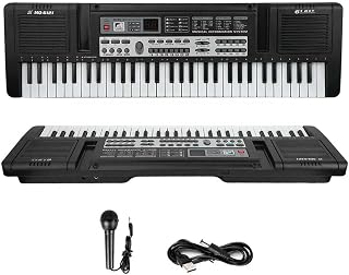 61 Keys Piano Keyboard, Electronic Keyboard Piano with Built-In Speaker Microphone, Portable Keyboard Gift Teaching for Beginners, Digital Music Keyboard Piano, Birthday Gift for Children