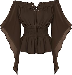 SCARLET DARKNESS Women Off the Shoulder Tops Pirate Shirt