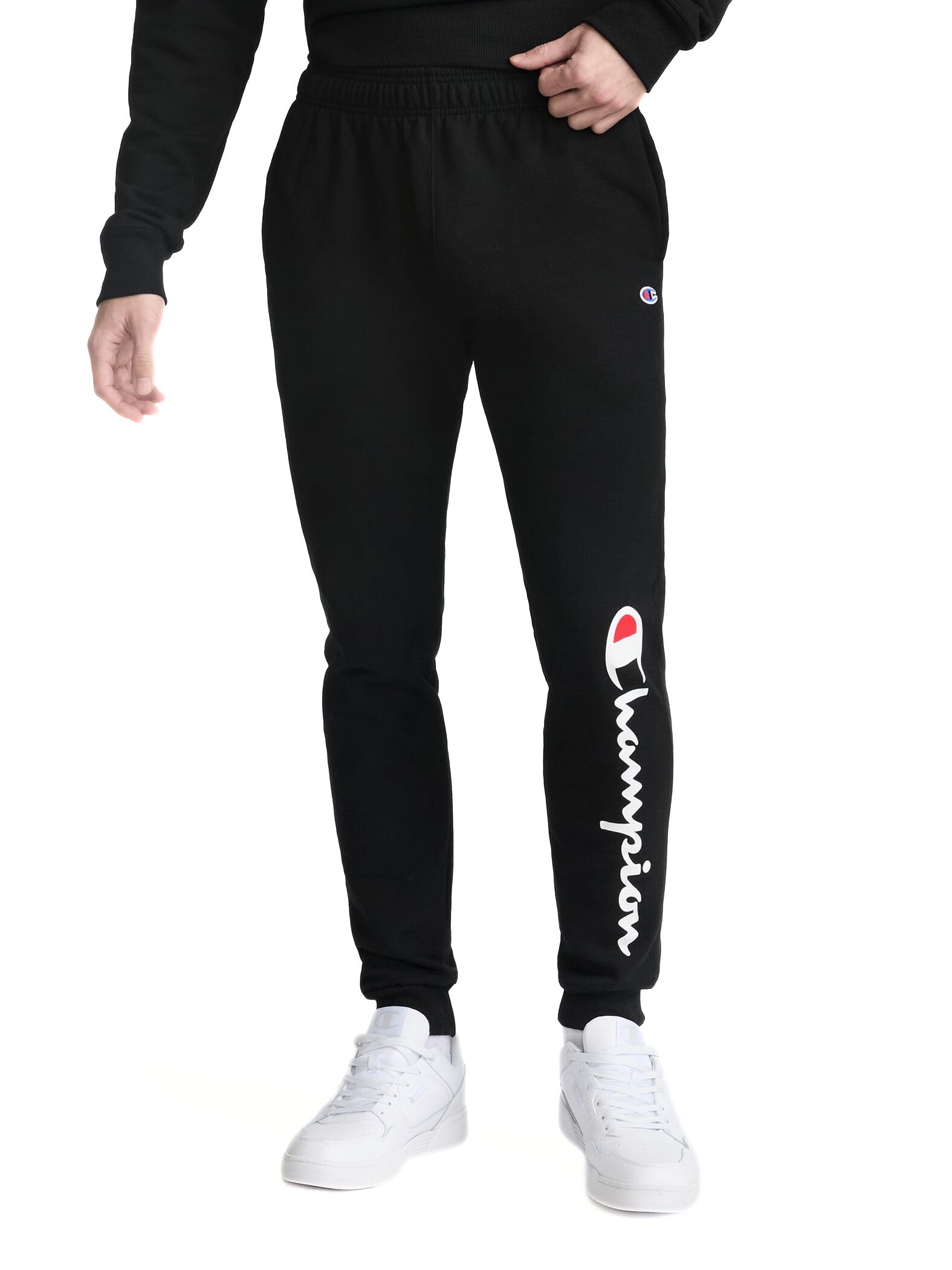 Champion Powerblend Fleece Crew, Script Logo Men's Tracksuit Top