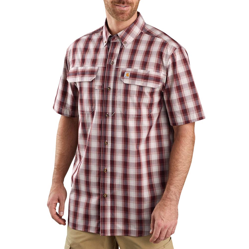 Carhartt Men's Rugged Flex Rigby Short Sleeve Work Shirt Work Utility Button Dow