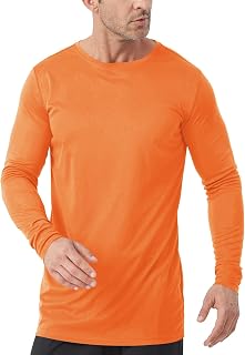 Mens Long Sleeve Rashguard T-Shirt UPF 50+ Sun Protection Tshirt for Fishing, Swimming, Hiking