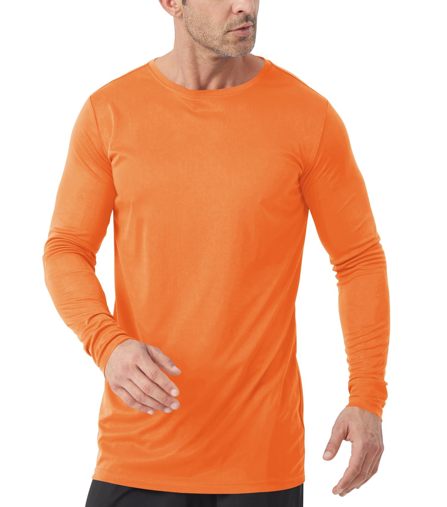 Mens Long Sleeve Rashguard T-Shirt UPF 50+ Sun Protection Tshirt for Fishing, Sw