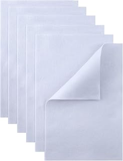 HaoFeiJH White Felt Sheets - 6PCS Soft Felt Squares (8x12 A4), 1.5mm Thick, Ideal for Sewing, Patchwork, Decoration, Embroidering, DIY Craft