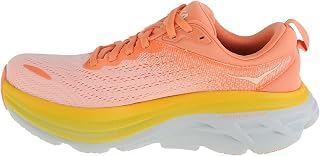HOKA ONE ONE Women's Bondi 8 Running Shoes, Shell Coral/Peach Parfait, 4 UK