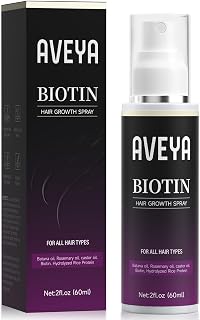 AVEYA Hair Growth Spray, infused with Rosemary Oil,rice water,Batana Oil&amp;Biotin for Scalp – Strengthens,Thickens&amp;Accelerates Hair Care - Non-Greasy,Helps Prevent Hair Thinning &amp; Hair Loss – 60ml