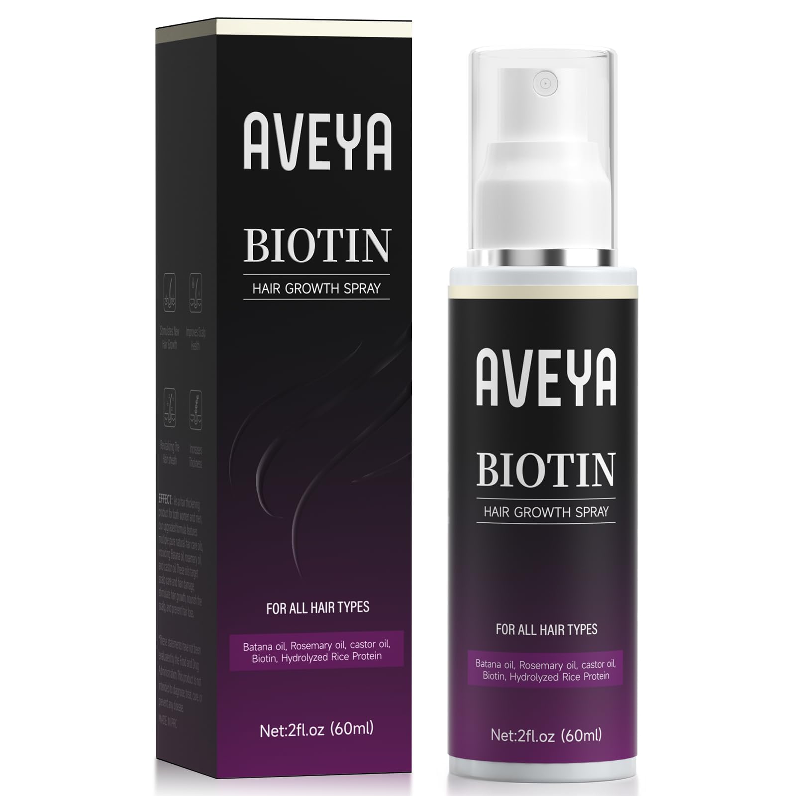 AVEYA Hair Growth Spray, infused with Rosemary Oil,rice water,Batana Oil&amp;Bio