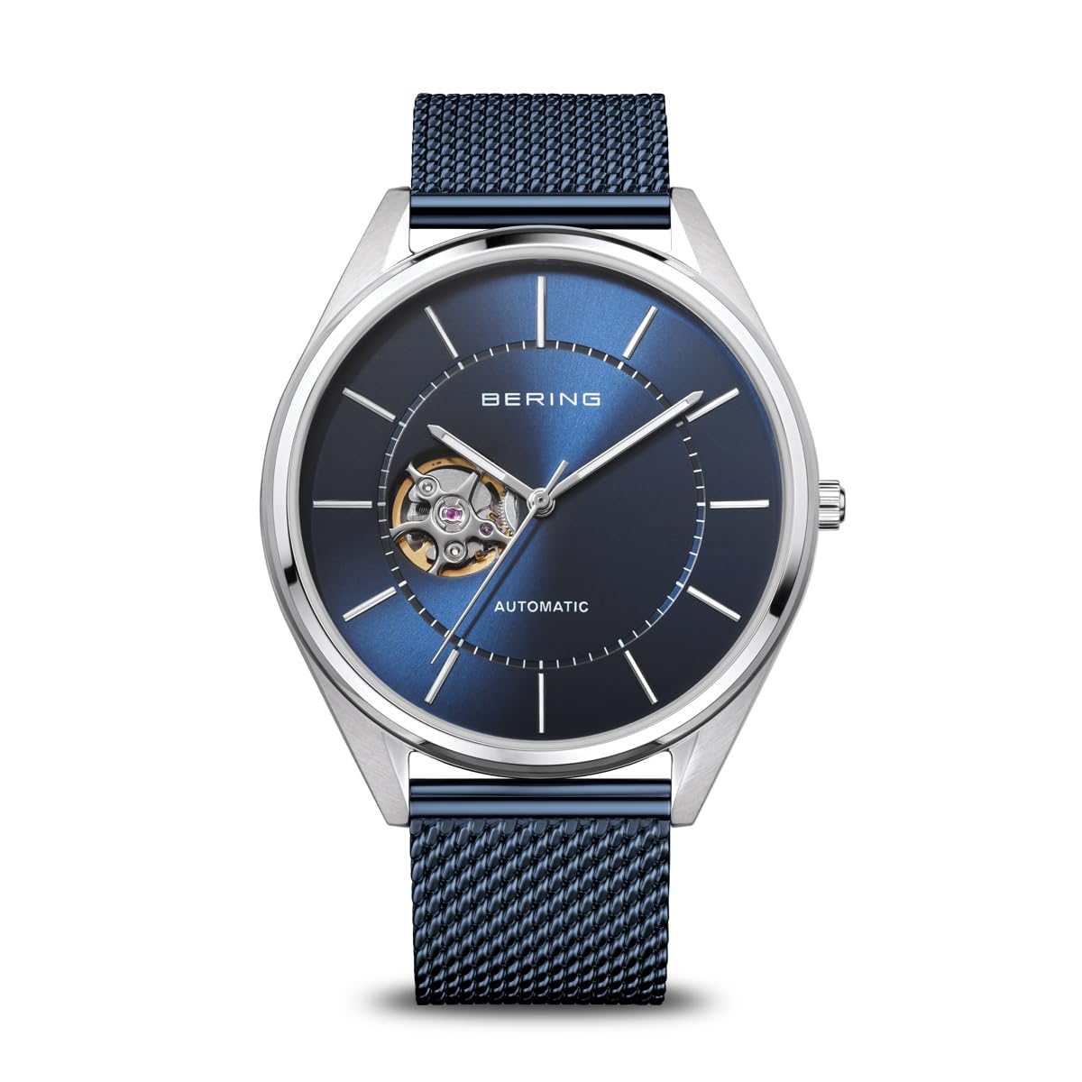 BERING Arctic Symphony Collection Men's Ring Brushed Silver with Stainless Steel