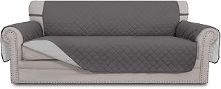 Easy-Going Sofa Slipcover Reversible Sofa Cover Furniture Protector Couch Cover with Elastic Straps for Pets Kids Children Dog Cat (Large, Gray/Light Gray)