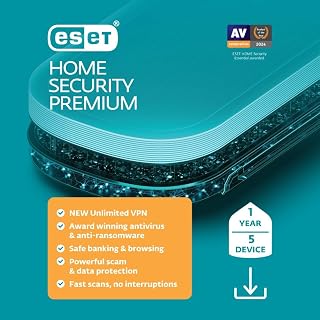 ESET Home Security Premium | Antivirus | 2025 Edition | 5 Devices | 1 Year| Unlimited VPN | Privacy Protection | Ransomware | Anti-Theft | Digital Download [PC/Mac/Android]