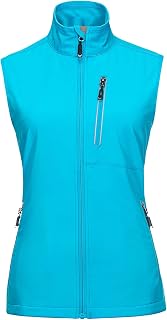 33,000ft Women's Outdoor Jacket, Soft Shell Sleeveless Jacket, Lightweight, Windproof, Waterproof, Breathable, Running Vest, Casual Sports Vest