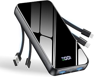 50000mAh Power Bank, 95W Fast-Charging Portable Charger, 4 Built-in Cables | 50000mAh, 95W Fast Charge, Digital Display, 4 Cables Battery Pack for iPhone 18 17-8 Pro Max Samsung S26 25 Ultra Google iPad