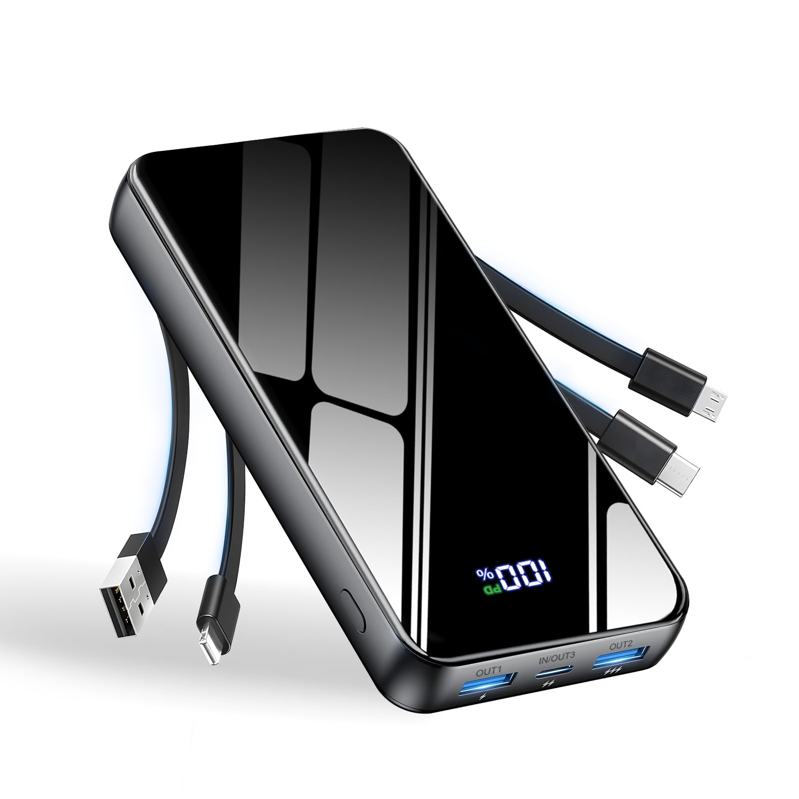 50000mAh Power Bank, 95W Fast-Charging Portable Charger, 4 Built-in Cables | 500