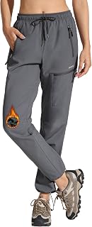 MOCOLY Damen Trekkinghose Thermo Skihose Winter Fleece Gefütterte Softshell Wanderhose Wasserdicht Warm Outdoor Hose Schneehose Langlaufhose Jagdhose Funktionshose Arbeitshose