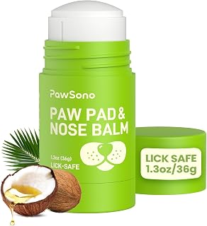 PawSono Lick-Safe Dog Paw & Nose Balm with Coconut Oil, All-Natural | Moisturizes Dry Cracked Paw Pads & Snout, Protect Paws After Walks on Hot Pavement, Beaches & Hiking Trails, 1.3 oz