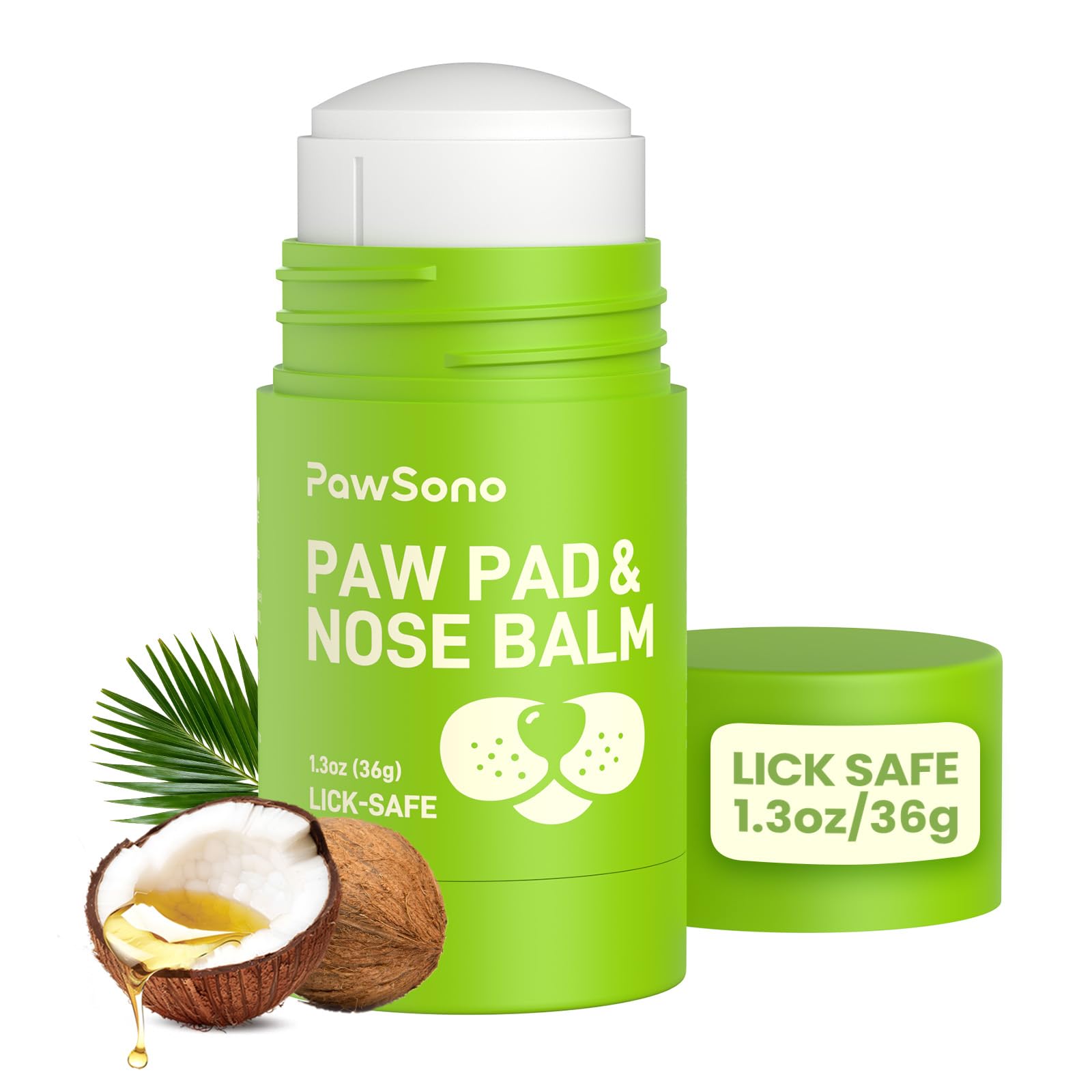 PawSono Lick-Safe Dog Paw & Nose Balm with Coconut Oil, All-Natural | Moisturize